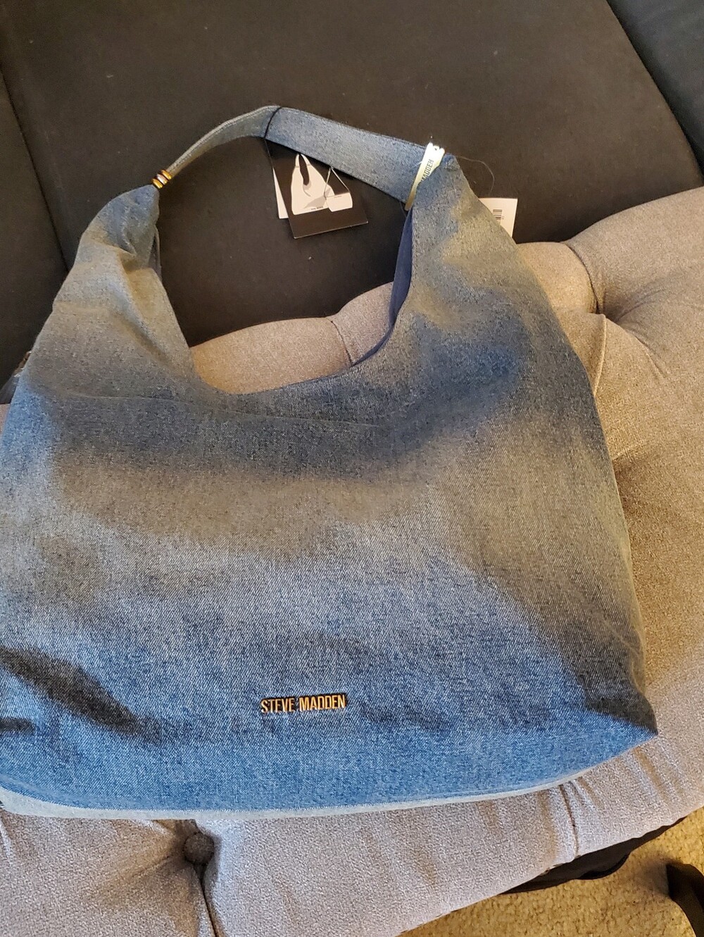 Steve Madden DEMPSEY Denim Hobo with Matching Logo Crossbody NWT